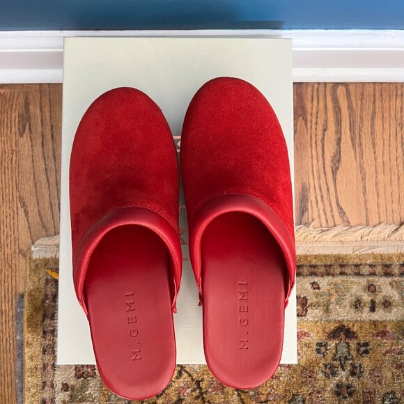M. Gemi Red leather clogs - Picture 4 of 11
